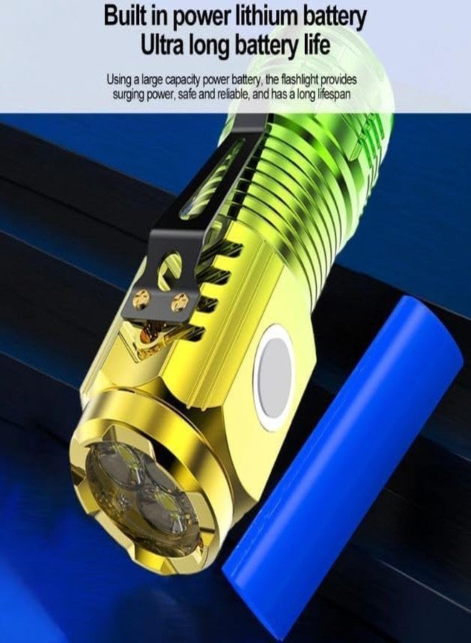 ستار ورك مصباح يدوي صغير من STAR WORK، إضاءة عالية مع كابل USB، مصباح LED يدوي، مصباح جيب، مصباح يدوي قابل لإعادة الشحن للتخييم والسفر. (أصفر وأخضر) - Image 3